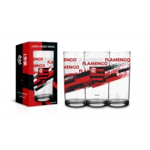 COPO VIDRO 300ML TIMES – FLAMENGO