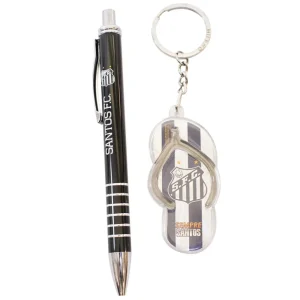 Kit Santos Caneta Metal e Chaveiro Acrílico Chinelo