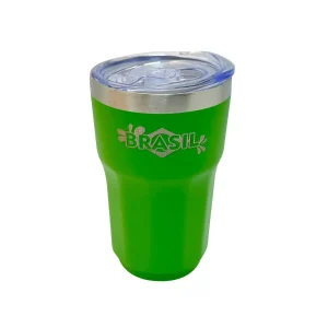 COPO TÉRMICO 300ML COM TAMPA VERDE – Brasil