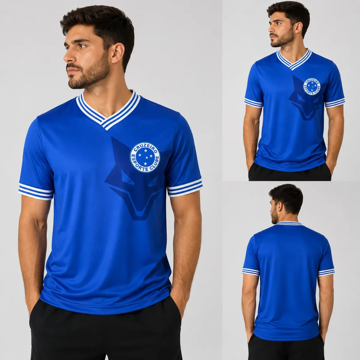 Camisa Cruzeiro Dry Azul Escudo Bordado - Image 3
