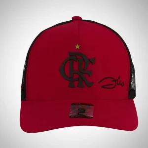 Boné Flamengo Zico Silk 3D Frontal Oficial Vermelho