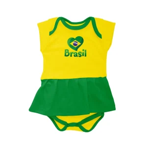 Body Vestido Brasil Torcida Baby