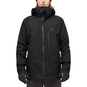 Jaqueta masculina Latnja Gtx isolada Haglöfs preta