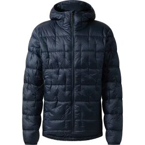 Casaco Haglöfs Hede Down para homem com capuz, azul