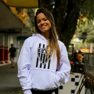 Moletom Atlético Mineiro Branco Canguru