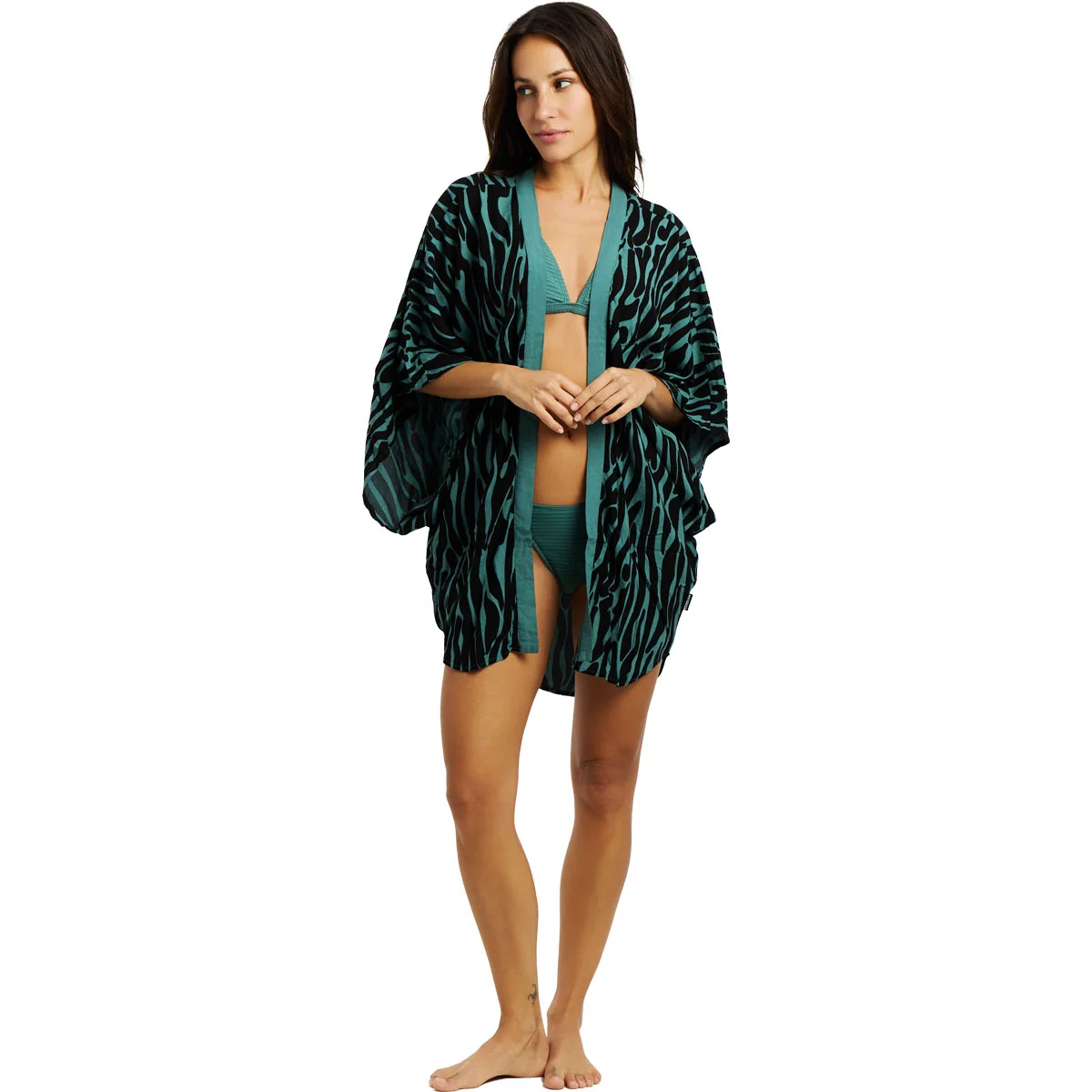 T-shirt Mulher W Fade Kimono Protest Preto - Image 6