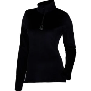 Camisola polar Spyder Shimmer Bug de gola alta para mulher - Preto