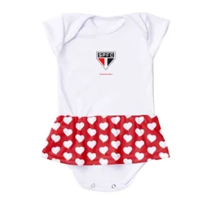 Body Vestido Corações São Paulo Torcida Baby