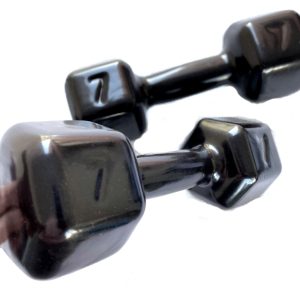 2 Halteres Voeil de 7kg cada Sextavado Emborrachado em PVC