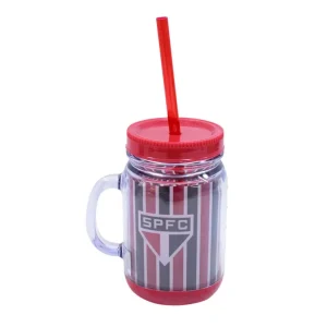 Caneca com Tampa e Canudo 420ml São Paulo